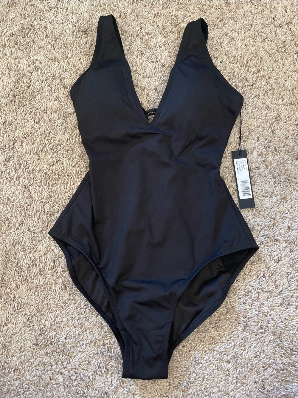 TA3 Plungey One Piece Swimsuit Black XS Short NWT